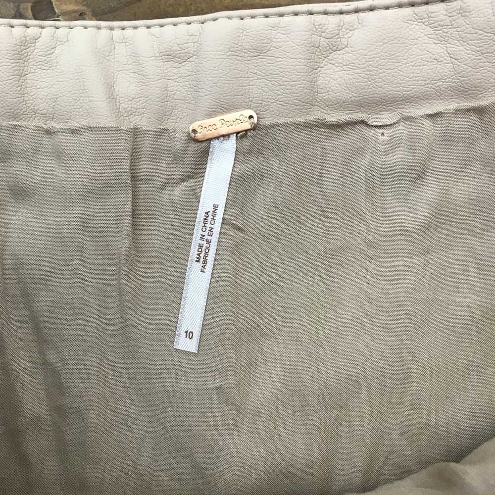 Free People Faux Leather Pleated A Line Skirt C - Picture 6 of 8